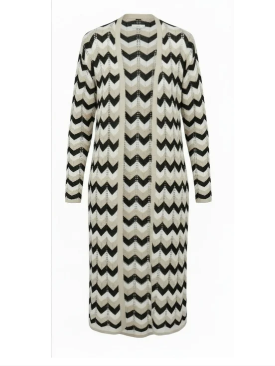 Striped Crochet Duster- Size Large- EUC - Picture 7 of 8